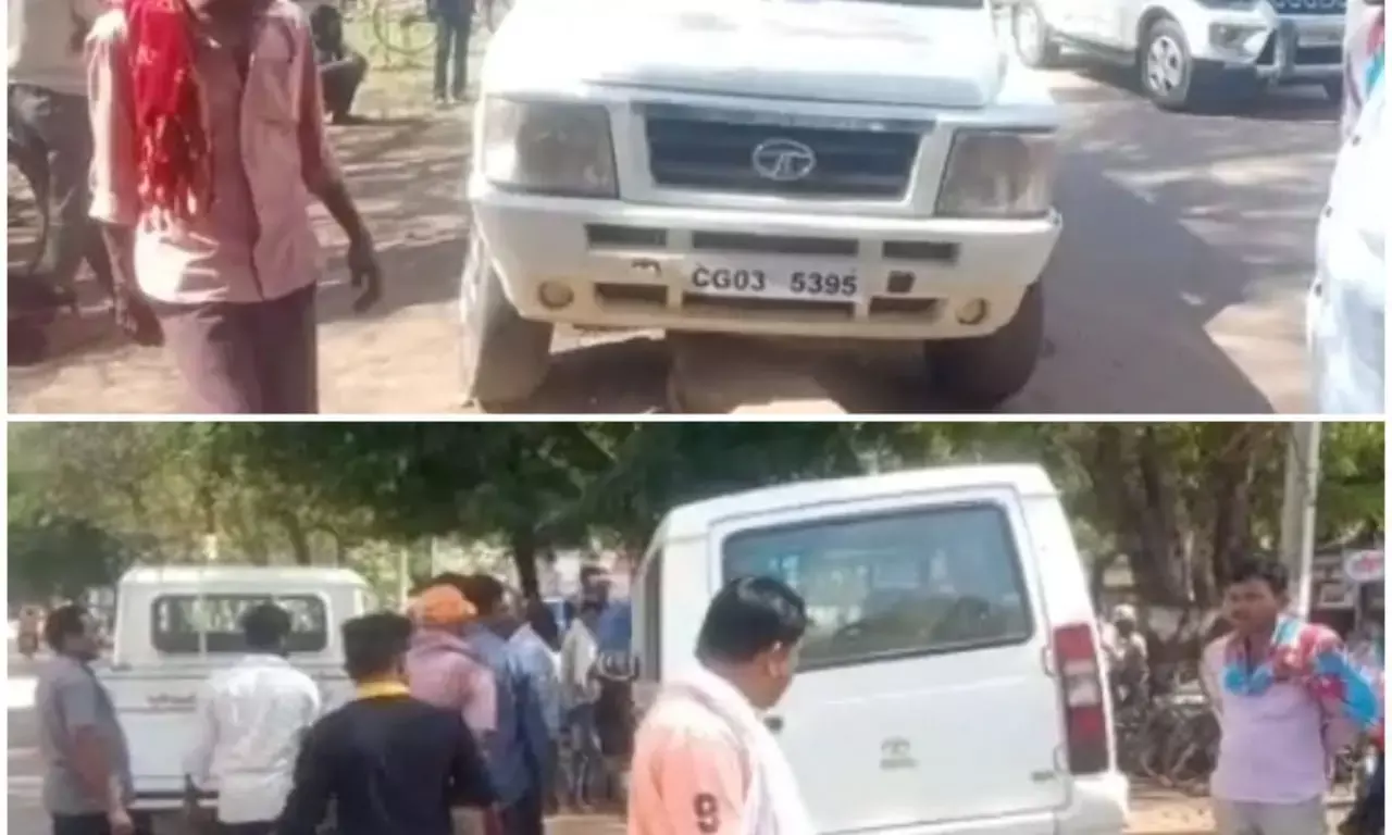 DSP की गाड़ी चढ़ी डिवाइडर पर, डिवाइडर पर बैठे 4 मजदूर हुए जख्मी, अस्पताल में भर्ती