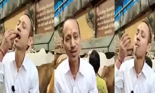 वीडियो-MBBS डॉक्टर ने खाया गोबर: कहा- गोबर में प्रचुर मात्रा में विटामिन, गर्भवती महिला डिलीवरी के समय गो गोबर का रस ले