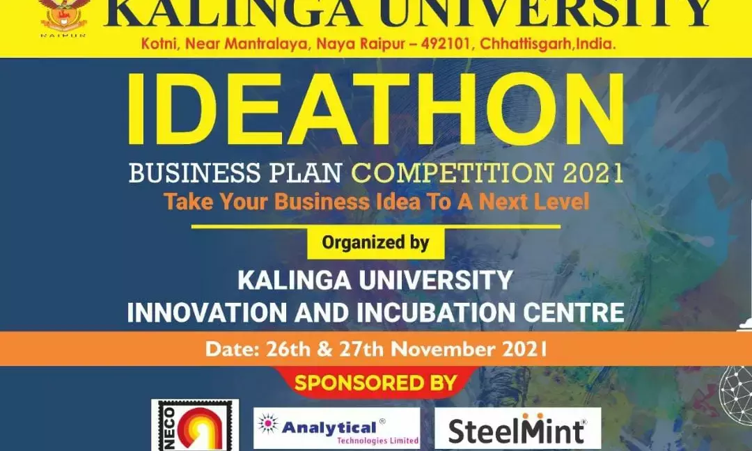 कलिंगा विश्वविद्यालय के इनोवेशन और इनक्यूबेशन सेल के द्वारा आईडिएथन बिजनेस प्लान प्रतियोगिता का आयोजन