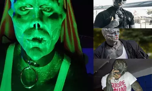 अजब-गजब: ब्लैक एलियन बनने की सनक में, नाक-कान, होंठ और हाथ की उंगलियां भी कटवा डाला..... फोटोज देखें आप भी हो जाएगे हैरान