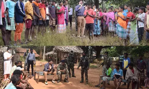 जन चौपाल लगाने नहाड़ी पहुंचे कलेक्टर व एसपी...हुए आमजनता से रूबरू...कलेक्टर बोले-शासन की योजनाओं को क्षेत्र के अंतिम गांव तक ले जाना ही लक्ष्य