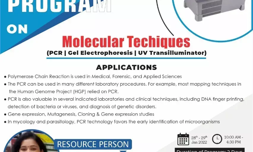 कलिंगा विश्वविद्यालय के सीआईएफ के तत्वावधान में आणविक तकनीक पर ऑनलाईन ट्रेनिंग प्रोग्राम का आयोजन