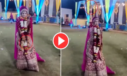 दबंग दुल्हन: जयमाला के बाद दुल्हन ने उठाई बंदूक, फिर हवा में की फायरिंग... देखें