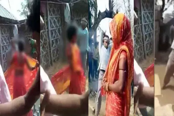 महिला का चीरहरण: भरी पंचायत में किया अर्धनग्न, पंचों के सामने गरम बांस से पीटा, पूछा- खेत में...