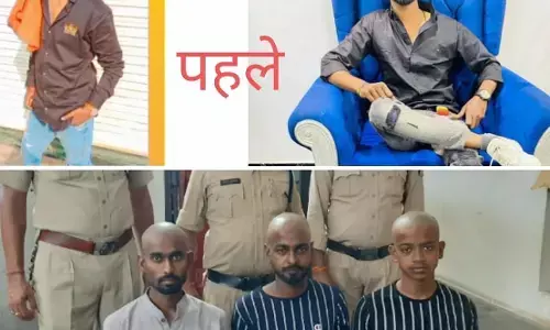 दबंगई दिखाने एम्बुलेंस में की तोड़फोड़, तीनों आरोपियों का कराया गया मुंडन, घुटने टेक अब पुलिस से मांग रहे माफी...