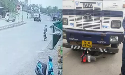 CG-एक्सीडेंट का रौंगटे खड़े कर देने वाला वीडियो, तेज रफ्तार टैंकर ने बाइक सवार को रौंदा...