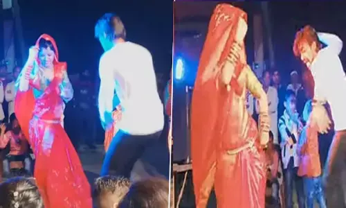 VIDEO: भाभी ने देवर के साथ लगाए जबरदस्त ठुमके, गांव में मचाया धमाल... देखें