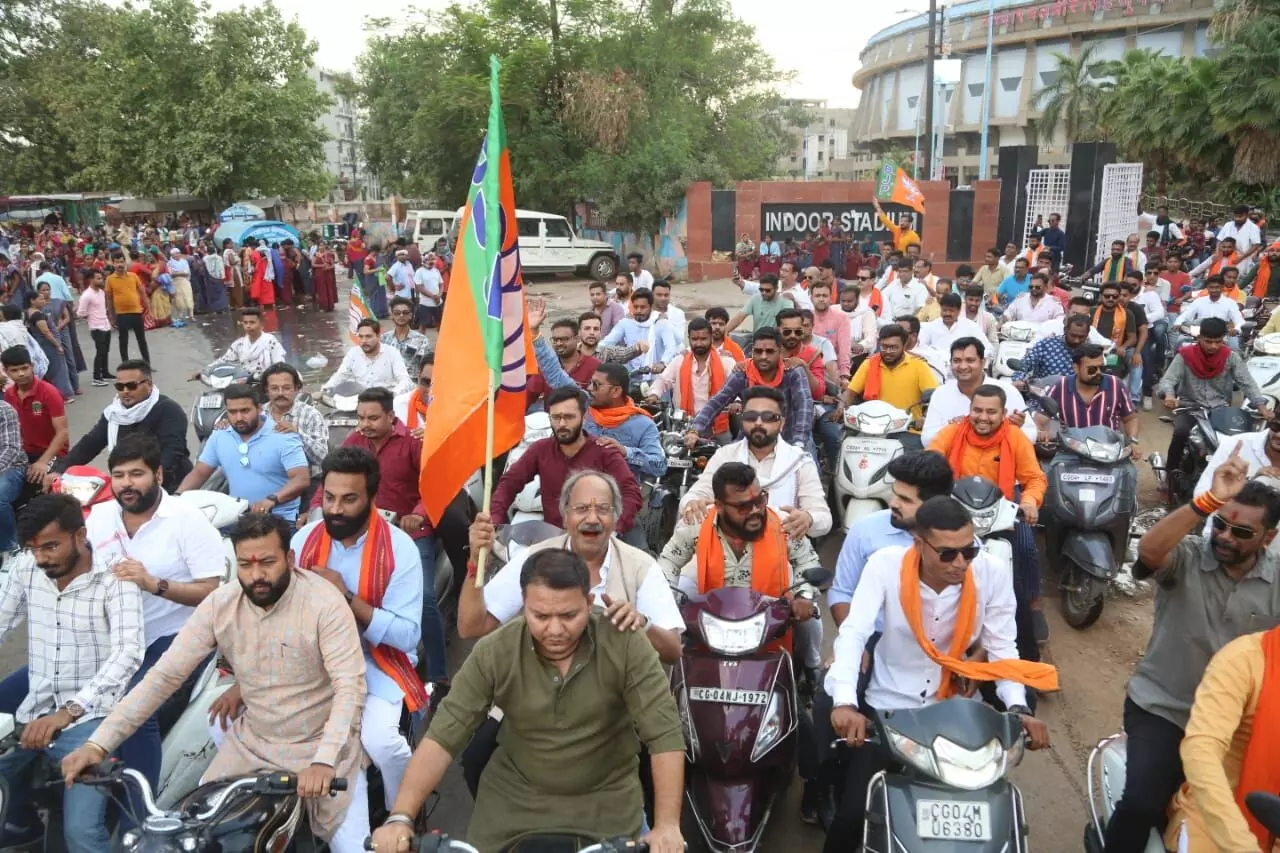 मोदी सरकार के 8 साल बेमिसाल: पूर्व मंत्री ने कहा- कांग्रेस की सरकारें 60 साल में जो नहीं कर पाईं, वह 8 साल में कर दिखाया; बाइक रैली से दिया संदेश