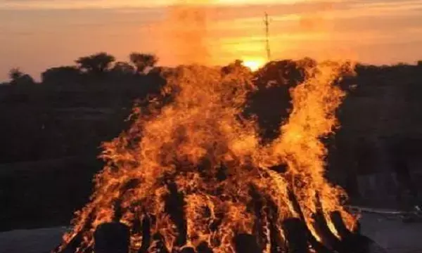 दर्दनाक: बहन की चीता में लेटकर भाई ने दे दी जान, बाइक खड़े कर जलती चिता में कुद गया...