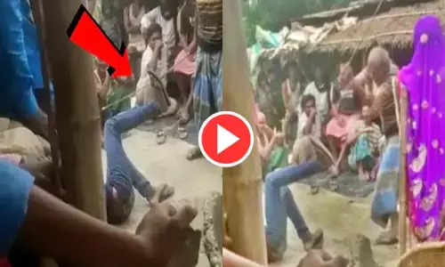 VIDEO: प्रेमिका को भगाने पर मिली तालिबानी सजा, भरी सभा में खूंटे से बांध कर युवक को पीटा... देखें