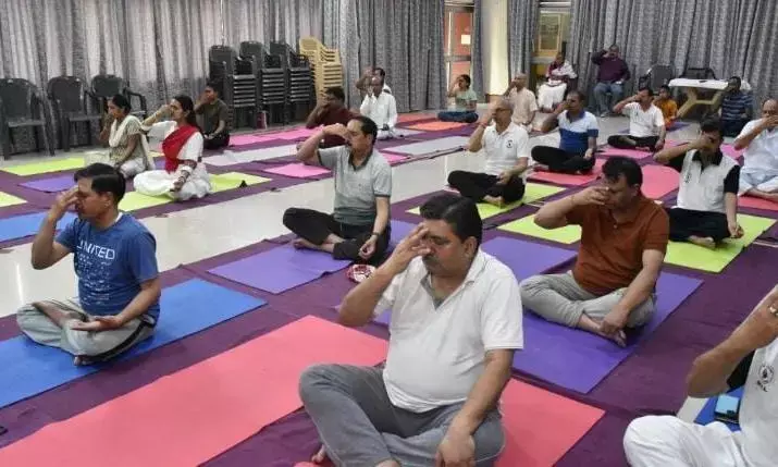 अंतर्राष्ट्रीय योग दिवस पर एसईसीएल में योगाभ्यास किया गया