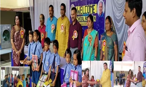 स्वामी आत्मानंद अंग्रेजी माध्यम स्कूल नवागढ़ में प्रथम शाला प्रवेशोत्सव... संसदीय सचिव और कलेक्टर संदीपन विलास की उपस्थिति में हुआ संपन्न