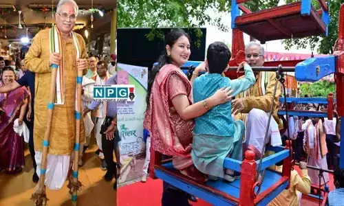 CG News-फ़ोटो-वीडियो: सीएम हाउस म मुख्यमंत्री भूपेश ह मंत्री संग मनाइस हरेली तिहार, कृषि यंत्र के पूजा के बाद चडिस गेड़ी... परिवार साथ झूला के आंनद भी लिस...