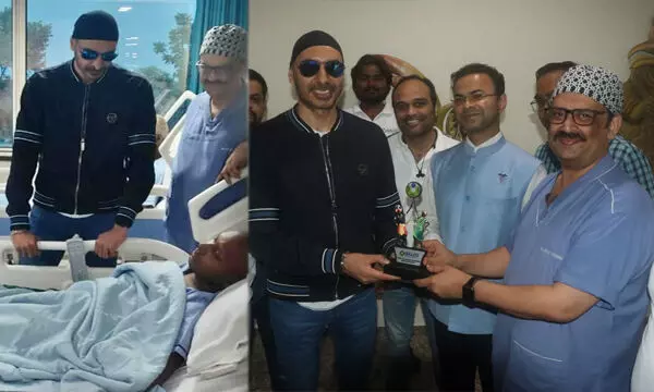 बालको मेडीकल सेंटर, नया रायपुर में मरीजों का प्रोत्साहन बढ़ाने आए पंजाबी पॉप सिंगर सुखबीर सिंह