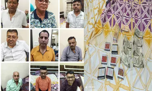 शादी घर मे जुआ खेलते पकड़ाए 9 रसूखदार आरोपी, 5 लाख 30 हजार नगद जब्त, नहीं आई मंत्री की धौंस काम