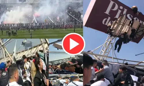 खौफनाक VIDEO: मैच देखने पहुंचे 50 हजार दर्शक, अचानक गिरा स्टेडियम का छज्जा... दर्जनों लोग घायल...