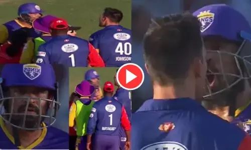 खिलाड़ियों के बीच हाथापाई: मैदान में भारत-ऑस्ट्रेलिया के खिलाड़ी आपस में भिड़े, जॉनसन और युसूफ पठान के बीच हुई हाथापाई....