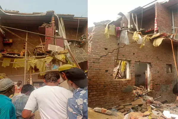गैस सिलेंडर फटने से मकान गिरा, दो बच्चों समेत चार की मौत, मची अफरातफरी...