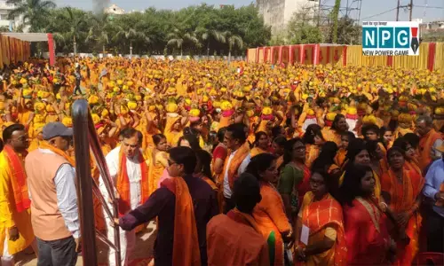 Vijay Kaushal Maharaj in Bilaspur: अमर अग्रवाल का कौशलः विजय कौशल महाराज की राम कथा से पहले कलश यात्रा में उमड़ी भीड़ देख लोग चौंके