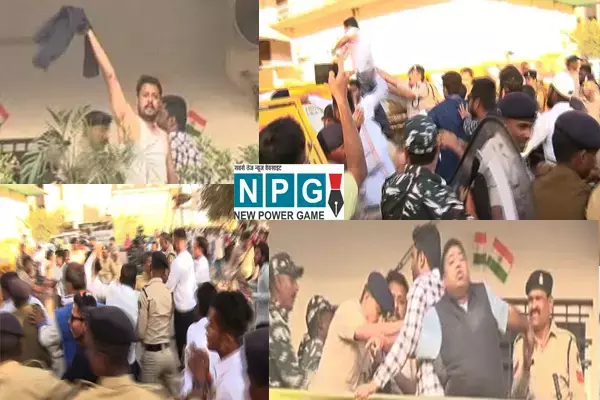 Video: ED दफ्तर के सामने पहुंचे कांग्रेसी, पुलिस से काफी देर झूमाझटकी, मंगलवार को सुबह फिर घेरेंगे दफ्तर....