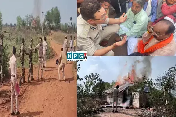 Bemetara Violence News IG बाल-बाल बचे : बिरनपुर के घर में लगी आग बुझाने के दौरान फटा सिलेंडर, वहां पुलिस टीम के साथ थे आईजी छाबड़ा