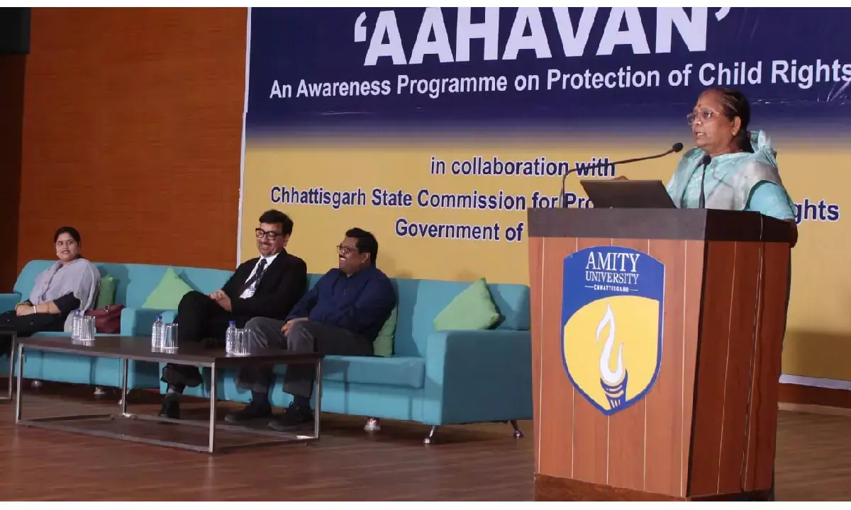 बाल अधिकारों की रक्षा में युवाओं की सक्रिय भूमिका होती है- तेजकुंवर नेताम, अध्यक्ष बाल अधिकार संरक्षण आयोग, एमिटी युनिवर्सिटी रायपुर में आहवान कार्यक्रम आयोजित... बाल अधिकारों की रक्षा में युवाओं की सक्रिय भूमिका होती है- तेजकुंवर नेताम, अध्यक्ष बाल अधिकार संरक्षण आयोग, एमिटी युनिवर्सिटी रायपुर में आहवान कार्यक्रम आयोजित...