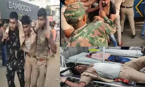 भाजयुमो के प्रदर्शन में TI को लगी गंभीर चोट, अस्पताल में भर्ती, कार्यकर्ताओं का पुलिसकर्मियों से गाली-गलौज का Video वायरल