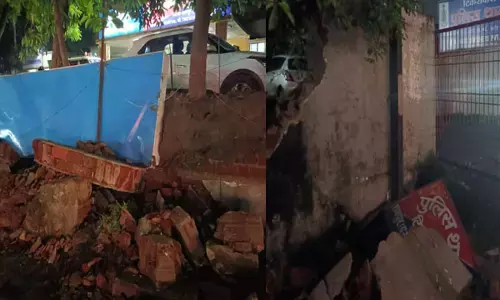 Raipur News: बारिश से थाने की बाउंड्री वाॅल गिरी, दो वाहन क्षतिग्रस्त, देखें वीडियो