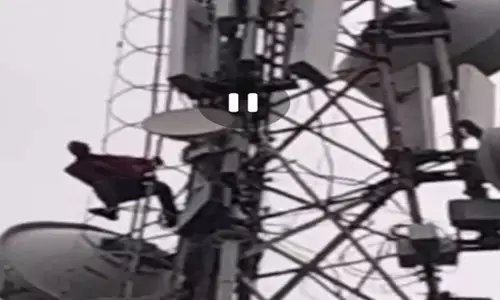 CG: टावर पर चढ़ा पंच, बोला- क्षेत्रीय विधायक दोषी, नहीं करवाया सड़क निर्माण...