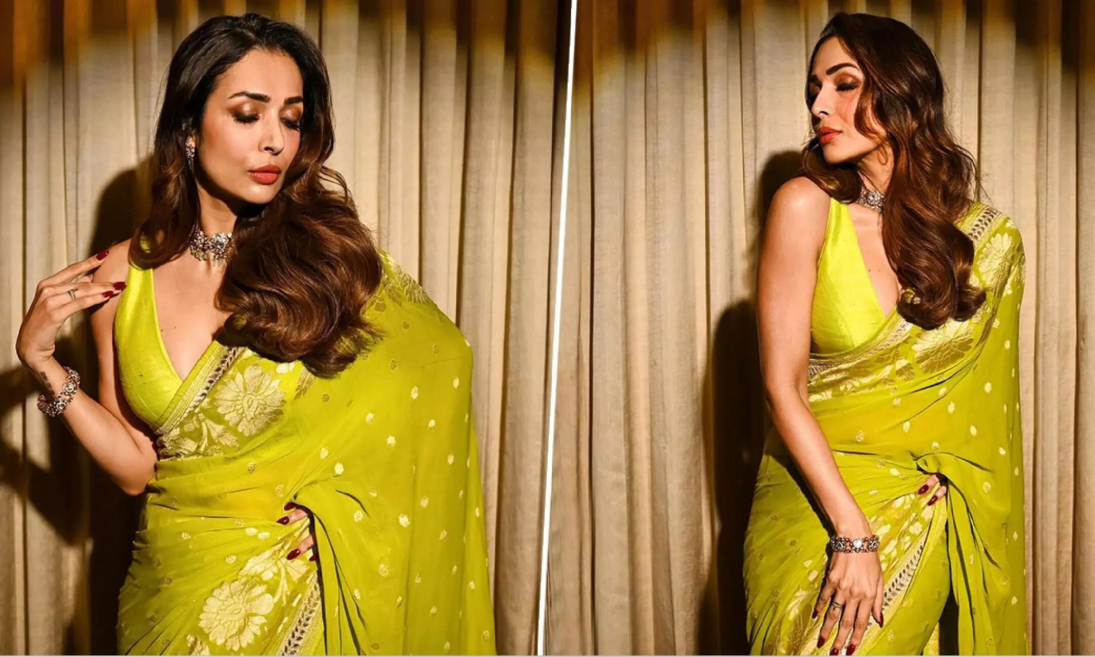 Malaika Arora Hot Photos: मलाइका अरोड़ा की ग्रीन साड़ी में स्टनिंग तस्वीरें सोशल मीडिया वायरल
