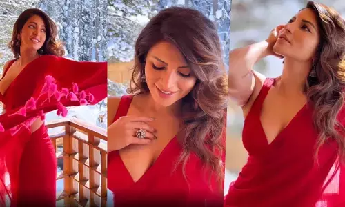 कश्मीर की वादियां में Shama Sikander ने बिखेरा हुस्न का जलाव, लाल साड़ी में एक्ट्रेस का देखें कातिलाना फोटोशूट...