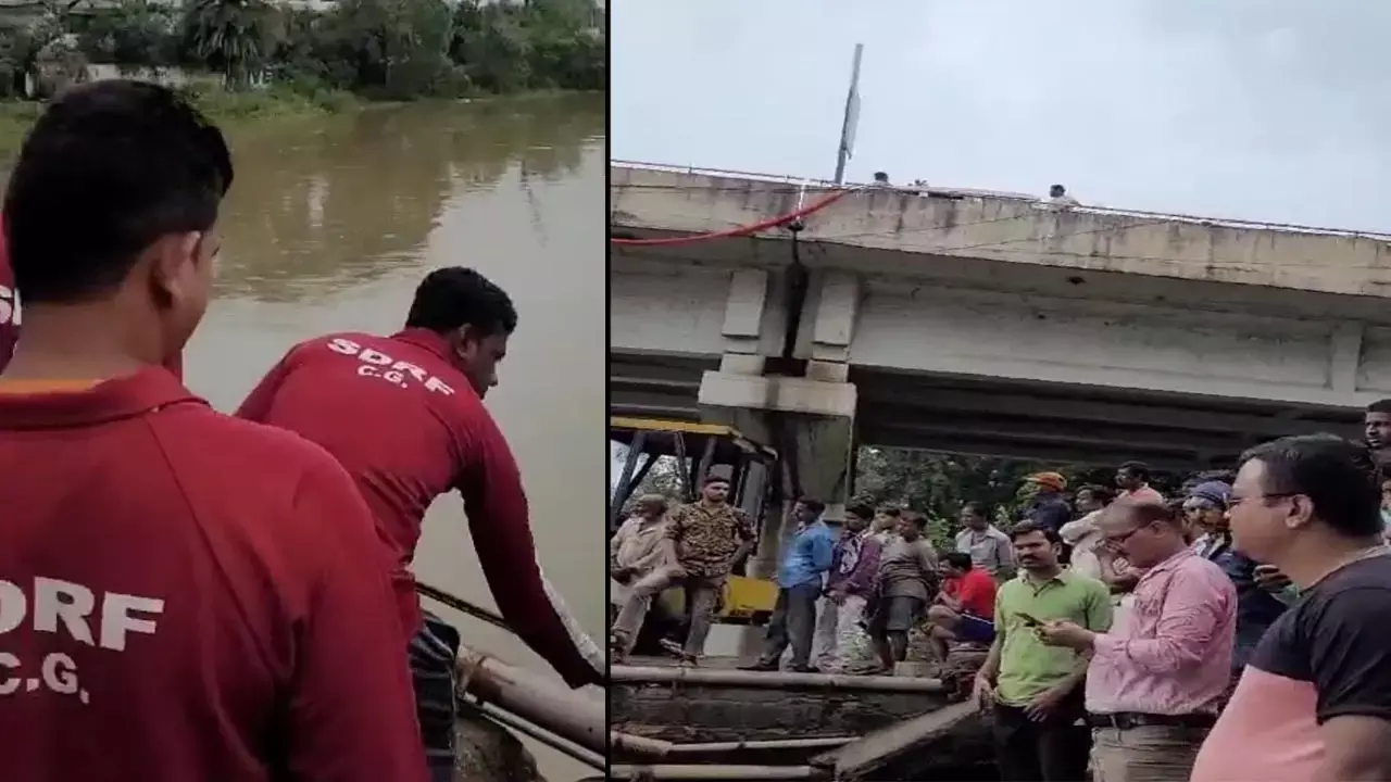 CG Durg News-नदी में डूबने से चार की मौत: शिवनाथ नदी में गिरी पिकअप, दो बच्चे, महिला और पुरूष की मौत...