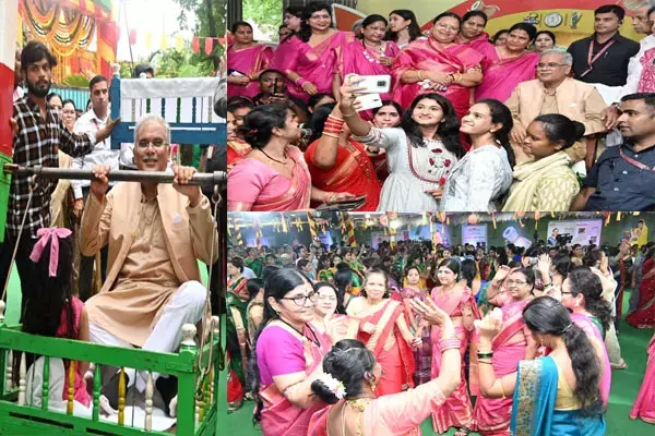 CM भूपेश बघेल ने करु भात खिलाकर निभाई रस्म: झूले और पारंपरिक खेल का लिया आनंद, छत्तीसगढ़िया अंदाज में सजा मुख्यमंत्री निवास
