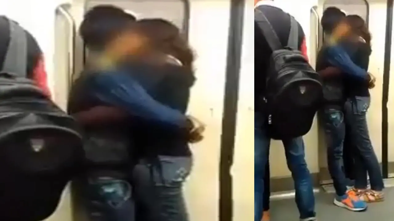 Delhi Metro Train Lip Lock: मेट्रो में कपल का लिप लॉक करते हुए वीडियो वायरल, चलती ट्रेन में भीड़ के बीच प्रेमी जोड़े ने एक दूसरे को किया Kiss...
