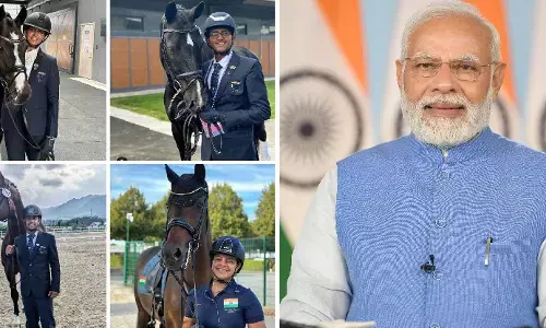 Asian Game 2023 : प्रधानमंत्री मोदी ने स्वर्ण पदक विजेता भारतीय घुड़सवारी ड्रेसाज टीम को दी बधाई....