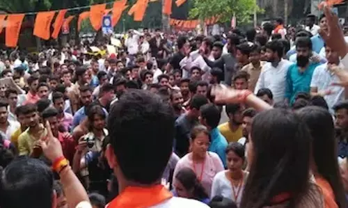 Victory Julus ABVP DU: डूसू चुनाव में मिली जीत पर एबीवीपी ने निकाला विजय मार्च