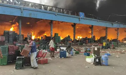 Delhi Azadpur Mandi Fire: दिल्ली के आजादपुर मंडी में आग लगी, फायर ब्रिगेड की 11 गाड़ियां मौके पर, आग बुझाने की कोशिशें जारी