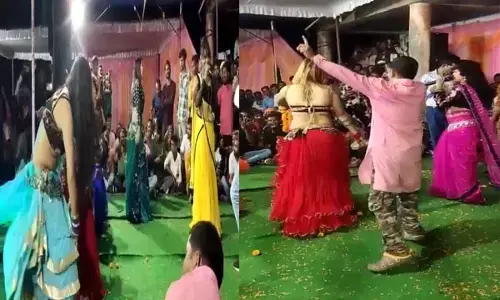 CG अश्लील डांस: बीजेपी के पूर्व विधायक के बर्थडे पर बार बालाओं ने जमकर लगाए ठुमके, लोगों ने नोट भी उड़ाए...