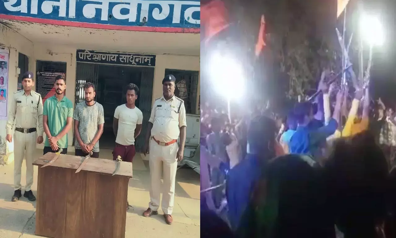 Janjgir Champa News: दशहरा में तलवार लहराकर कर रहे थे डांस, अब गए जेल...