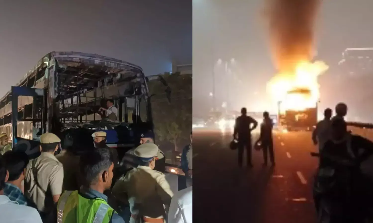 Gurugram Bus Fire: गुरुग्राम में बड़ा हादसा, रात में चलती स्लीपर बस में लगी भीषण आग, 2 लोगों की मौत
