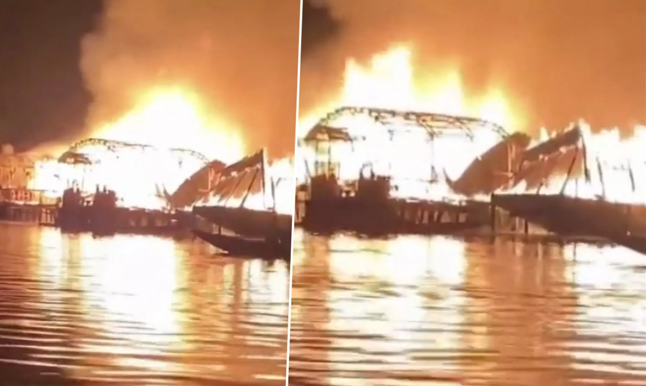 Dal Lake Fire Video: जम्मू-कश्मीर के श्रीनगर की डल झील में लगी आग, 5 हाउस बोट जलकर ख़ाक