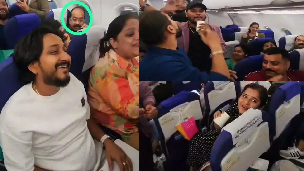 इंडिगो फ्लाइट के अंदर अंताक्षरी: इंदौर से रायपुर आने वाली फ्लाइट 5 घंटे लेट, यात्रियों के साथ बीजेपी के प्रदेश अध्यक्ष अरुण साव भी गुनगुनाने लगे गाना....
