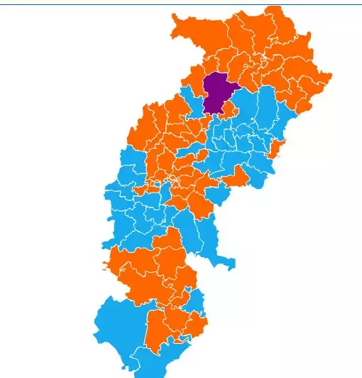 CG Assembly Election Result: CG 8 जिलों में भाजपा का नहीं खुला खाता: 14 जिलों से कांग्रेस का सुपड़ा साफ, प्रदेश के नक्‍शे पर देखें...