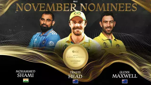 ICC Mens Player of the Month award: नवंबर 2023 के लिए आईसीसी मेन्स प्लेयर ऑफ़ द मंथ अवार्ड के लिए इन प्लेयर्स को किया गया शॉर्टलिस्ट