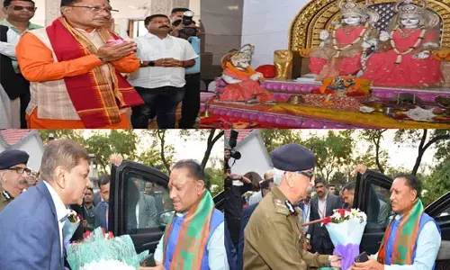 CG-CM विष्णुदेव पहुंचे श्रीराम के मंदिर, CS और DGP ने मुख्यमंत्री से की मुलाकात...