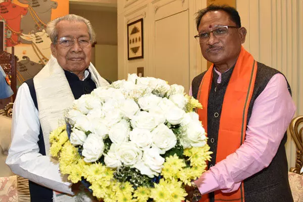 New CM of Chhattisgarh Vishnu Deo Sai: राज्यपाल हरिचंदन से नामित मुख्यमंत्री साय ने की सौजन्य भेंट