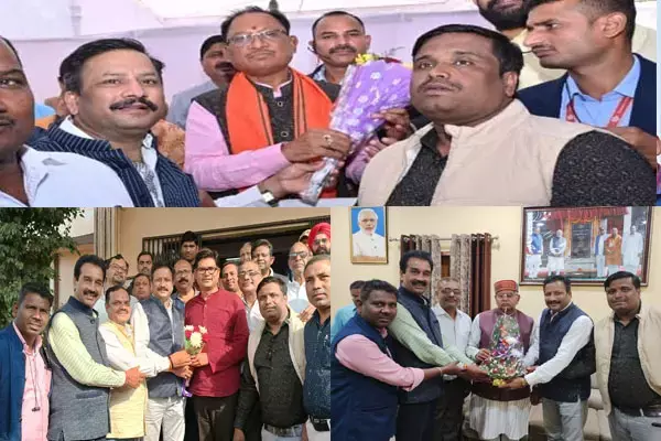 CG-टीचर्स एसोसिएशन ने CM, कौशिक, ओपी चौधरी को बुके भेंट कर दी बधाई... शिक्षकों के इन विषय पर की चर्चा CG-टीचर्स एसोसिएशन ने CM, कौशिक, ओपी चौधरी को बुके भेंट कर दी बधाई... शिक्षकों के इन विषय पर की चर्चा