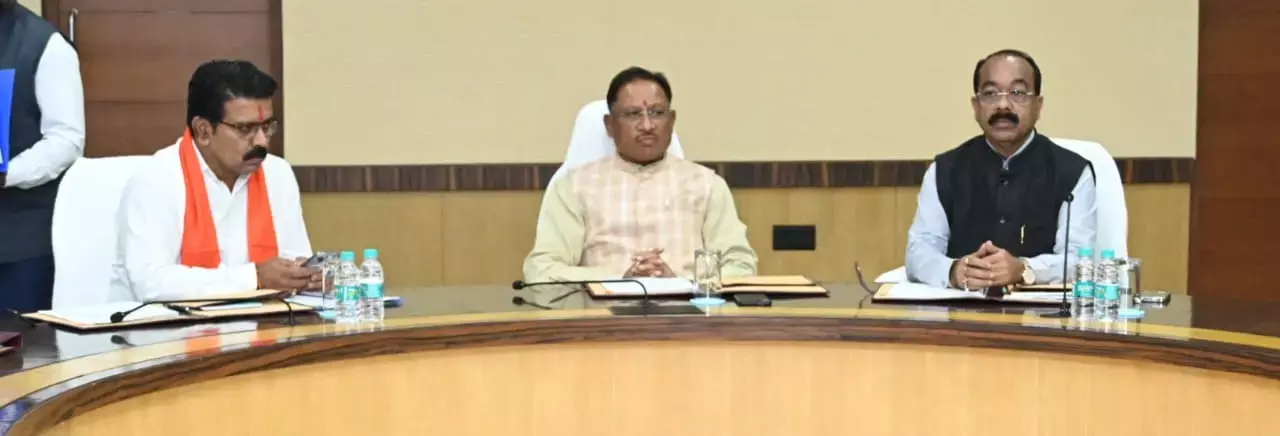 Vishnudeo Sai Cabinet:  विष्‍णुदेव साय कैबिनेट की बैठक:  देखें फोटो- सीएम की अध्‍यक्षता में चल रही बैठक में पहली बार शामिल हो रहे हैं सभी मंत्री