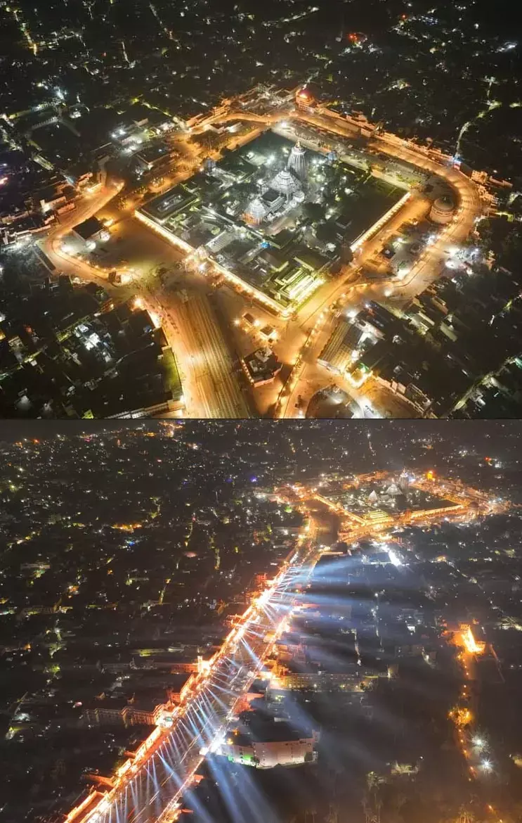इन तस्वीरों में देखिए रात में पुरी का वैभव, 943 करोड़ के जगन्नाथ कॉरिडोर के उद्घाटन...