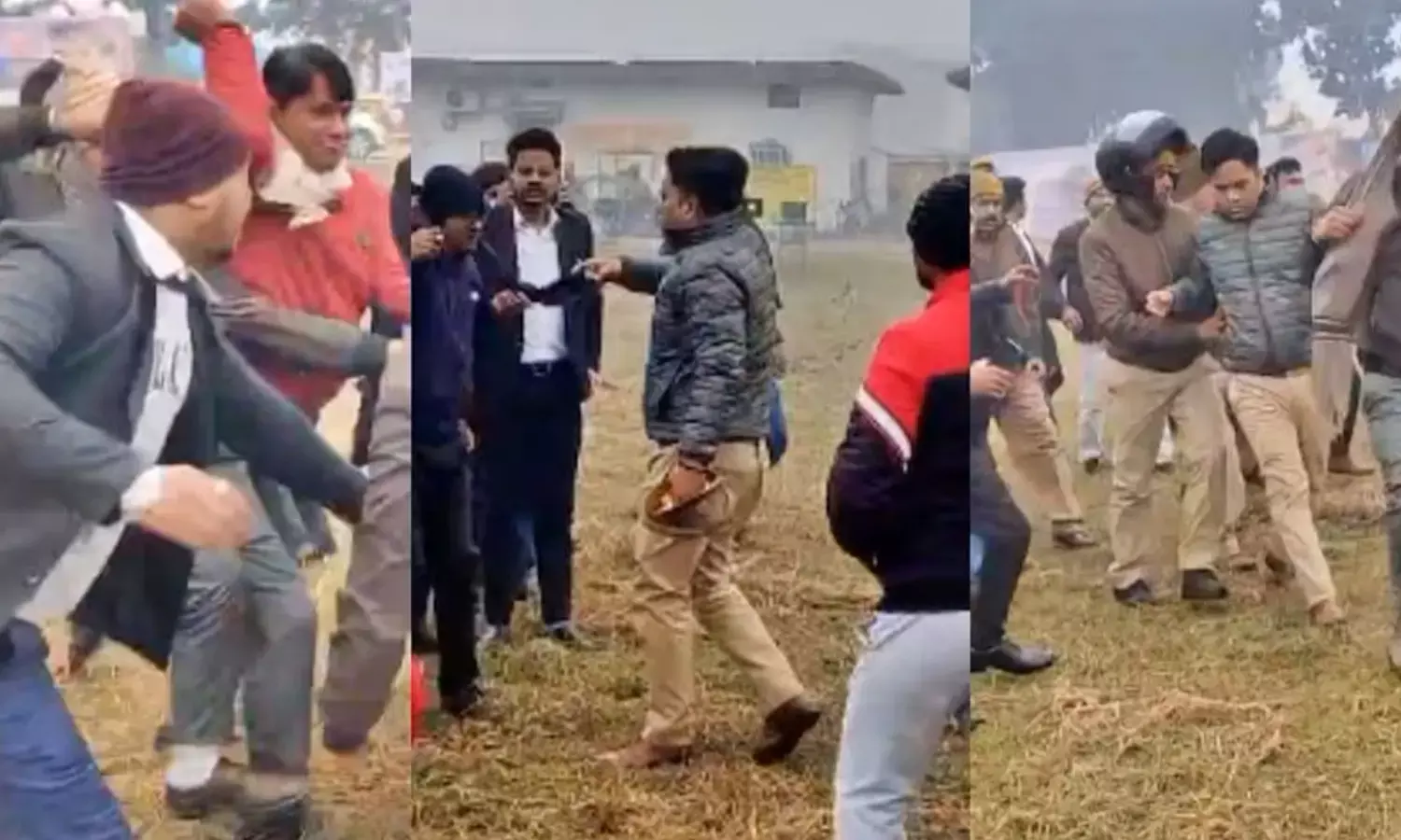 Maharajganj Crime News: Maharajganj में वकीलों ने दारोगा को दौड़ा-दौड़ाकर पीटा, SP ऑफिस के बाहर जमकर चले लात-घूंसे